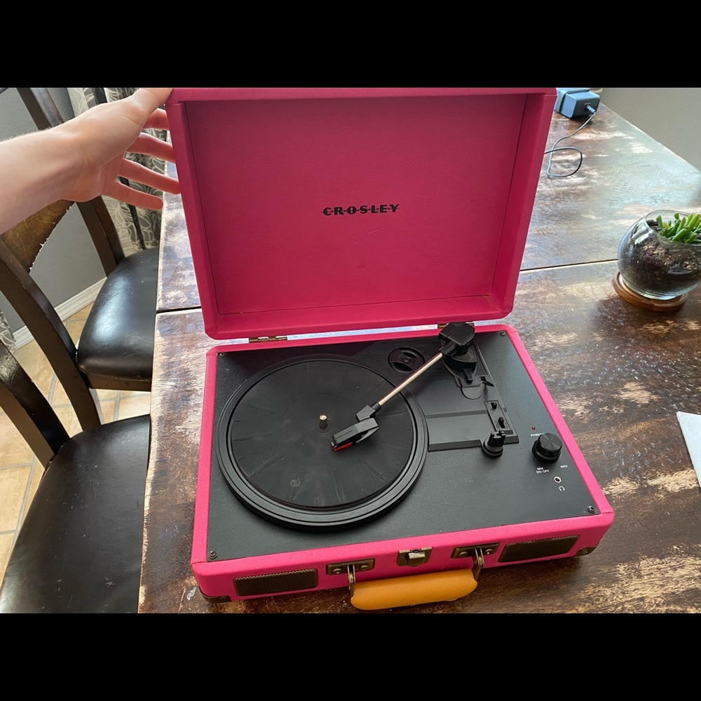 Crosley pink record player
